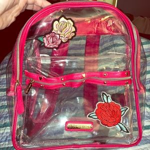 Betsy Johnson Clear Rose Backpack